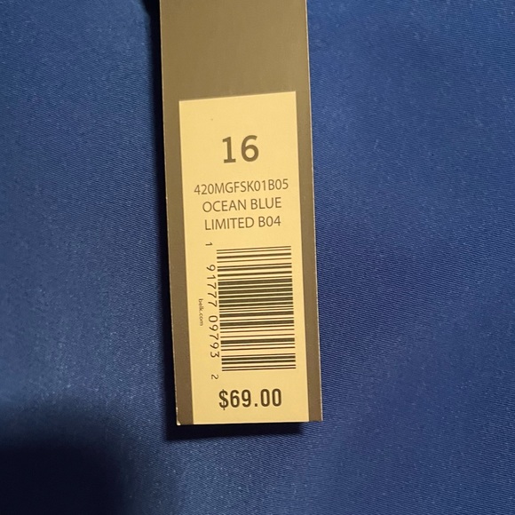 ❌SOLD❌NWTs The Limited Ruffle Front High Low Skirt Ocean Blue Cobalt Size 16 - Picture 4 of 11